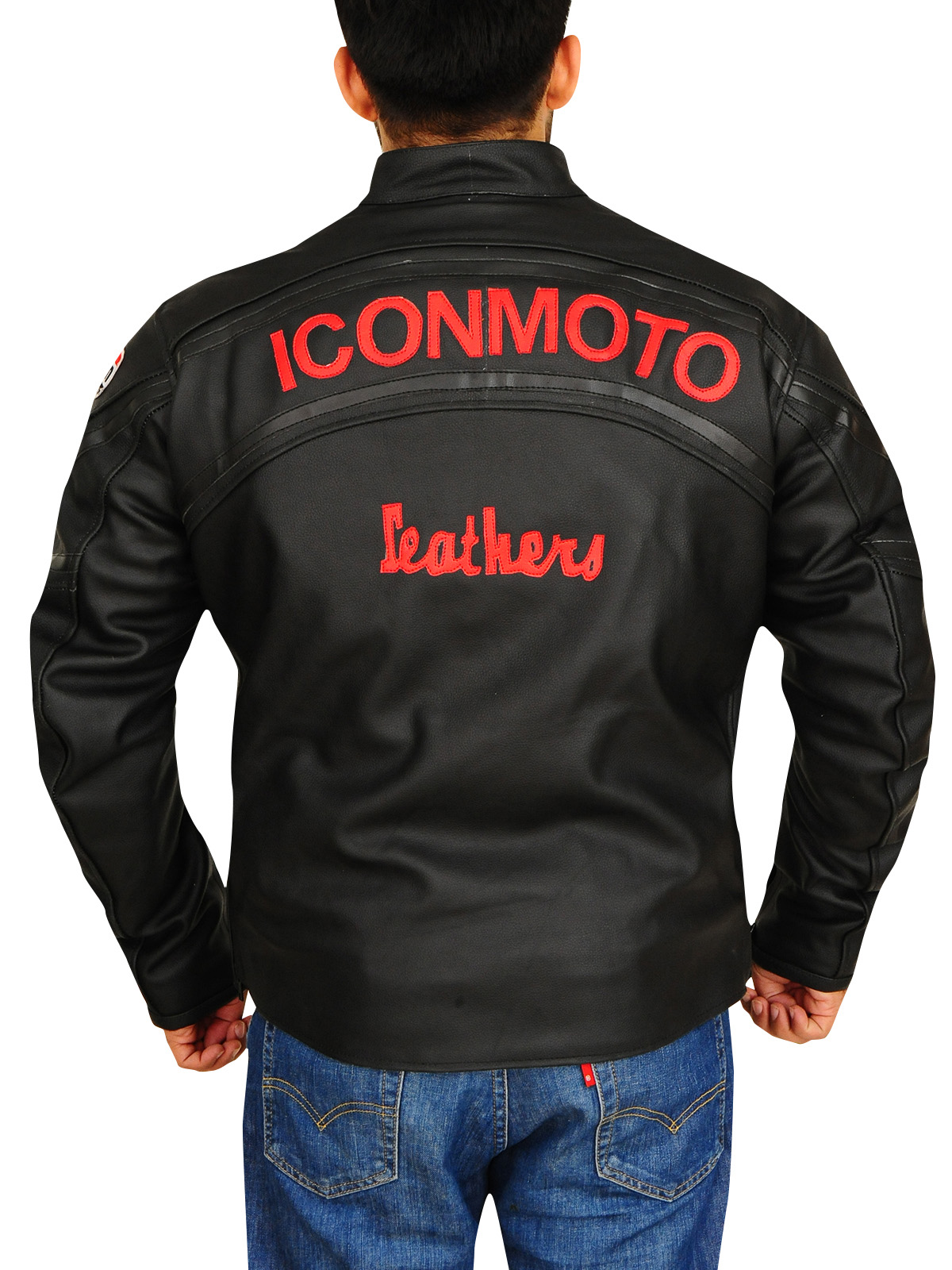 Icon Moto Biker Style Black Leather Jacket