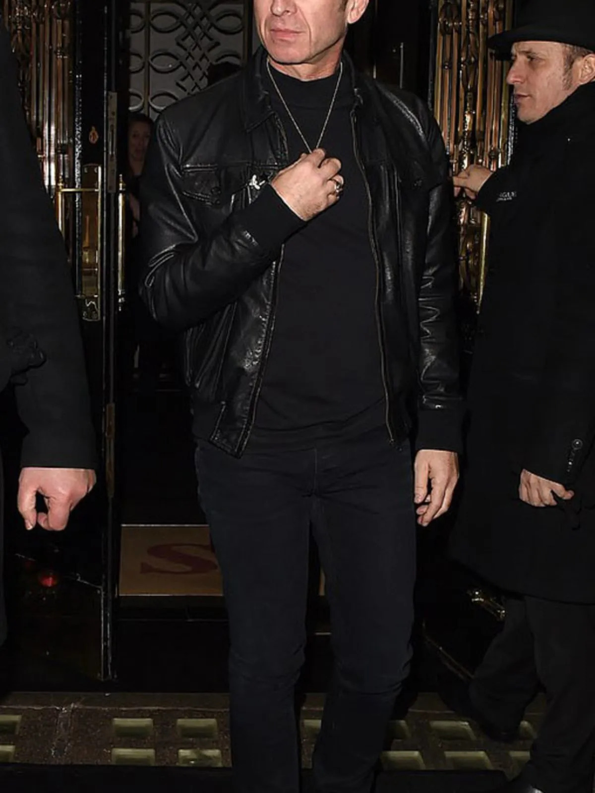 Singer Noel Gallagher Black Leather Jacket
