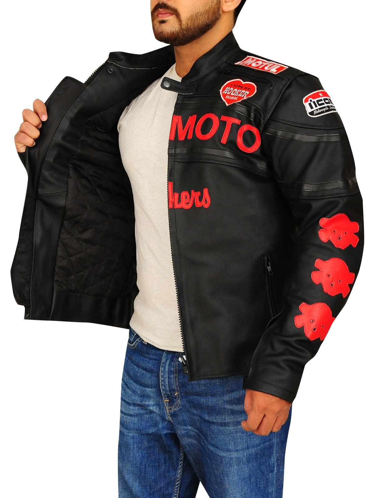 Icon Moto Biker Style Leather Jacket