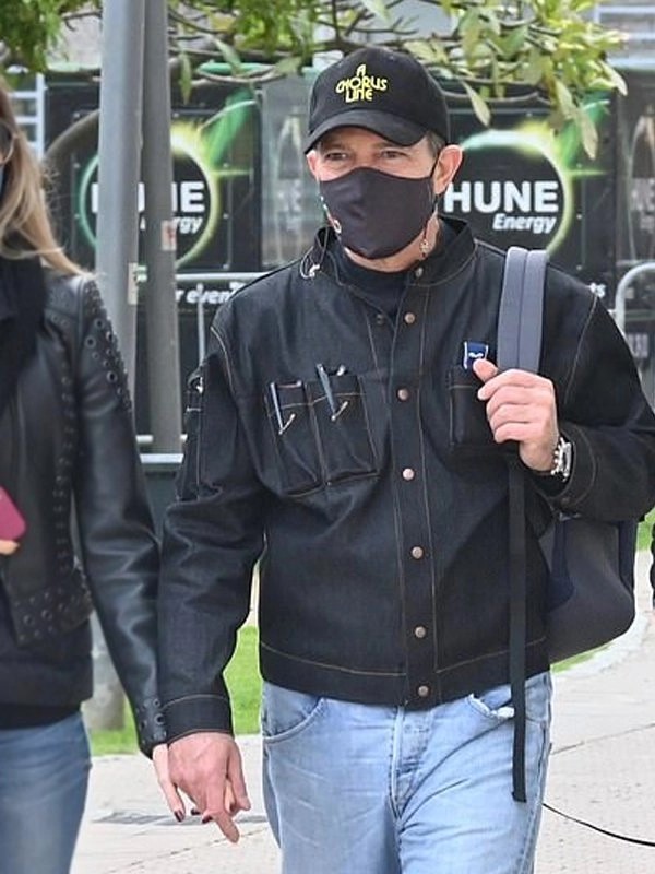 Antonio-Banderas-Black-Denim-Jacket