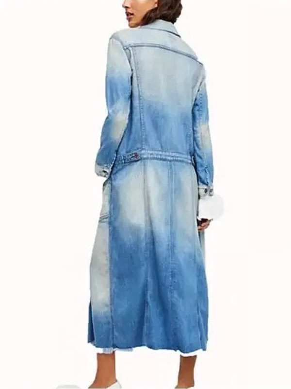 Eliza-Faria-Arrow-Season-07-Blue-Denim-Coat