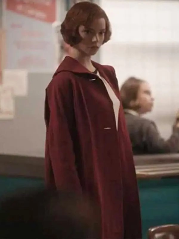 Beth-Harmon-The-Queens-Gambit-Red-Trench-Coat