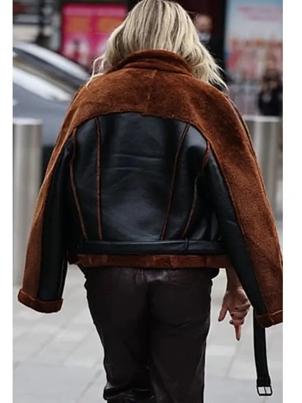 Ashley-Roberts-Christmas-Shearling-Aviator-Coat