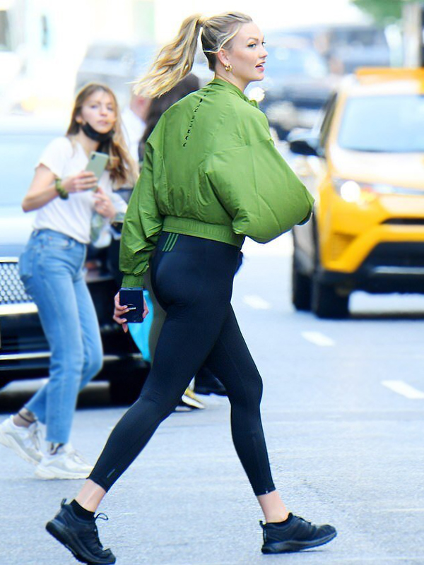 NYC-Karlie-Kloss-Cotton-green-Jacket