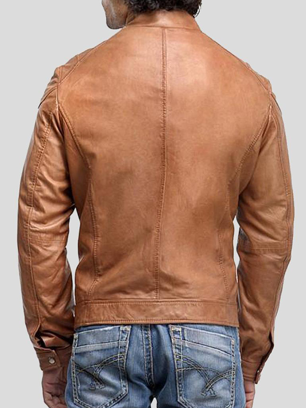 Mens-Zipper-Pockets-Leather-Motorcycle-Jacket
