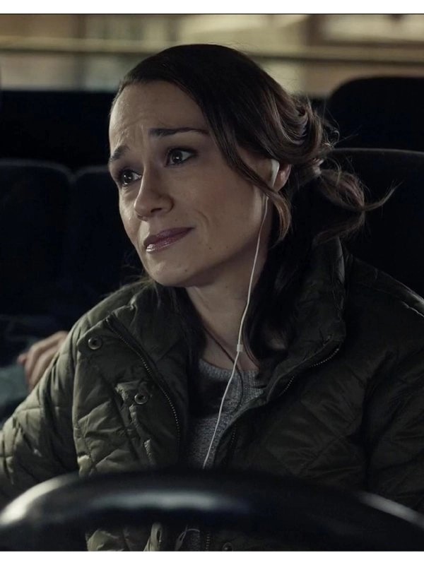 Lianne-Marie-Dobbs-The-Equalizer-Leslie-Aldridge-Quilted-Green-Jacket