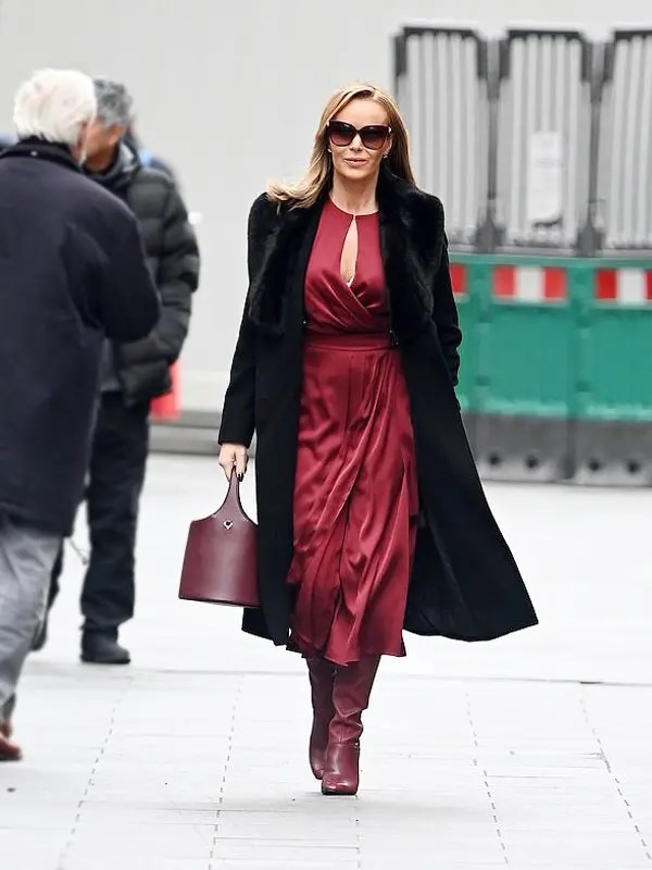 London-Amanda-Holden-Heart-FM-Shearling-Black-Long-Coat