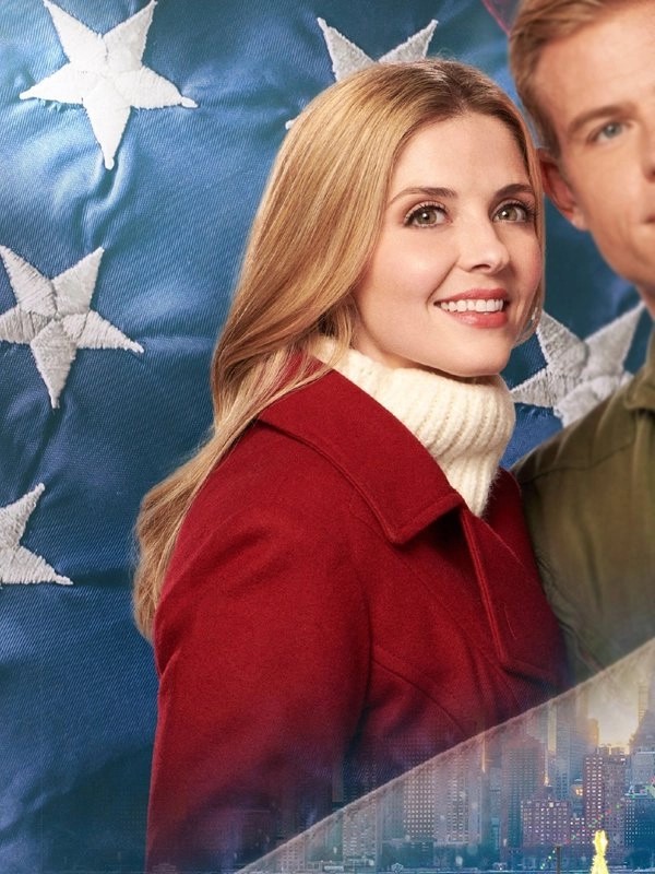 Maddie-Contino-USS-Christmas-Jen-Lilley-Red-Trench-Coat