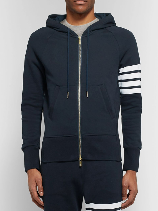 Mens Slim Fit Striped Hooded Tracksuit