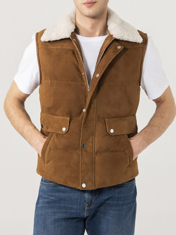 Mens-Shearling-Collar-Suede-Vest