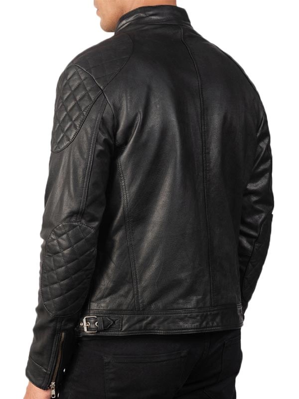 Mens-Snap-Tab-Black-Slim-Fit-Leather-Jacket