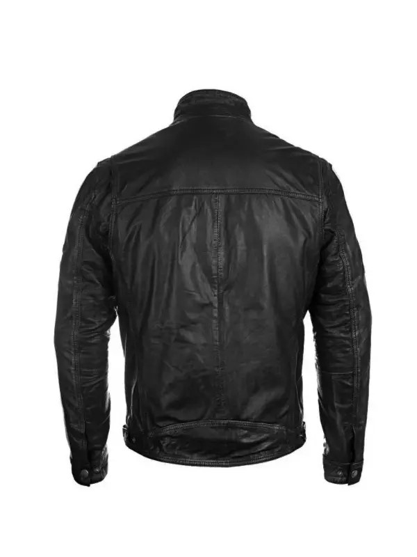 Mens-Vintage-Style-Cafe-Racer-Leather-Biker-Jacket-Black