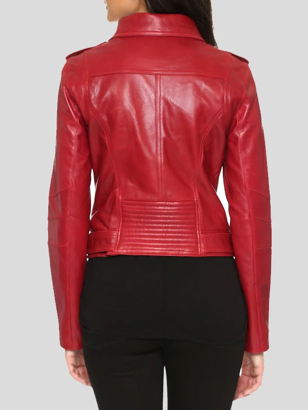 Womens-Red-Leather-Biker-Jacket