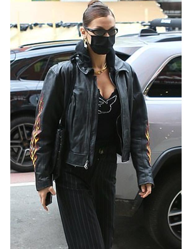 New-York-Bella-Hadid-Leather-Jacket