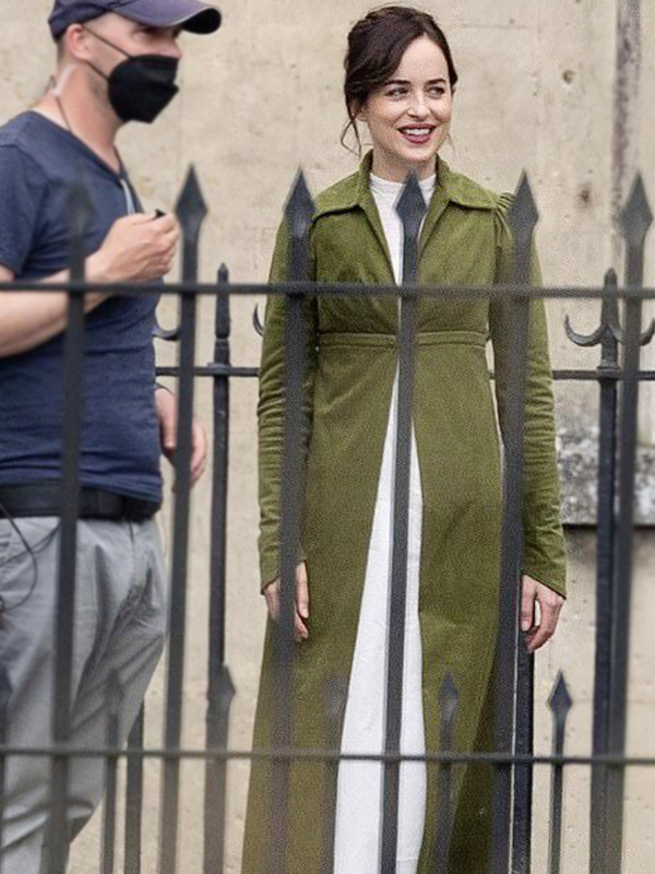 Persuasion Dakota Johnson Green Coat