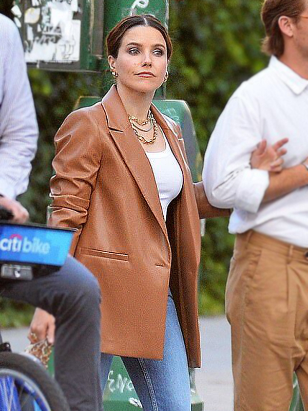 Sophia-Bush-Oversized-Leather-Blazer