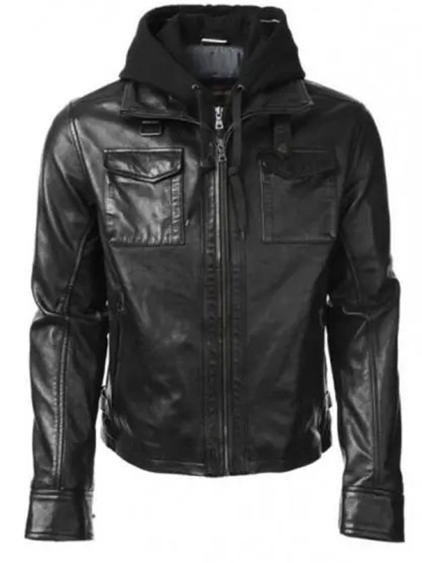 TV-Series-Arrow-Stephen-Amell-Black-Leather-Hooded-Jacket-