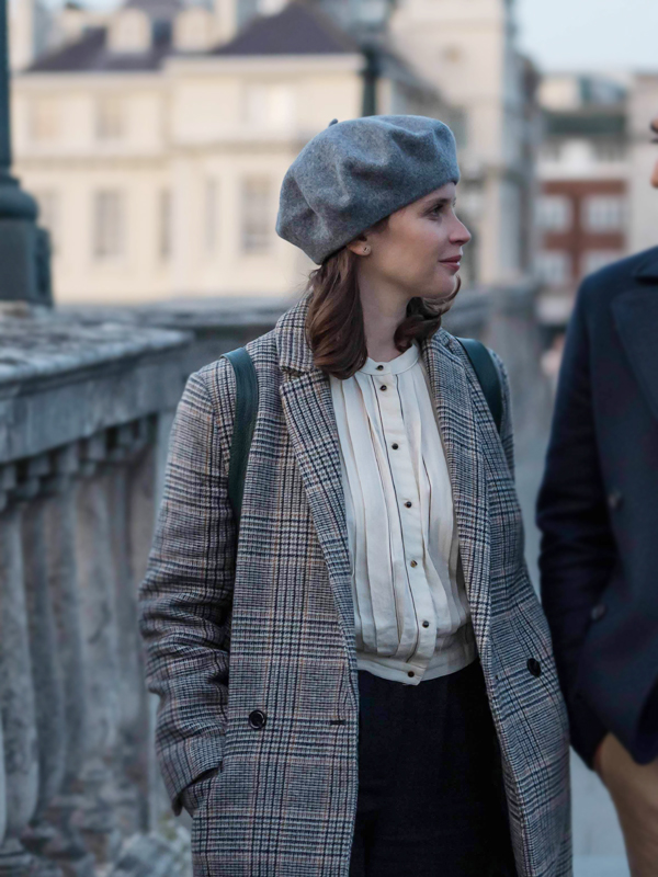 Ellie-The-Last-Letter-From-Your-Lover-Felicity-Jones-Grey-Checkered-Coat