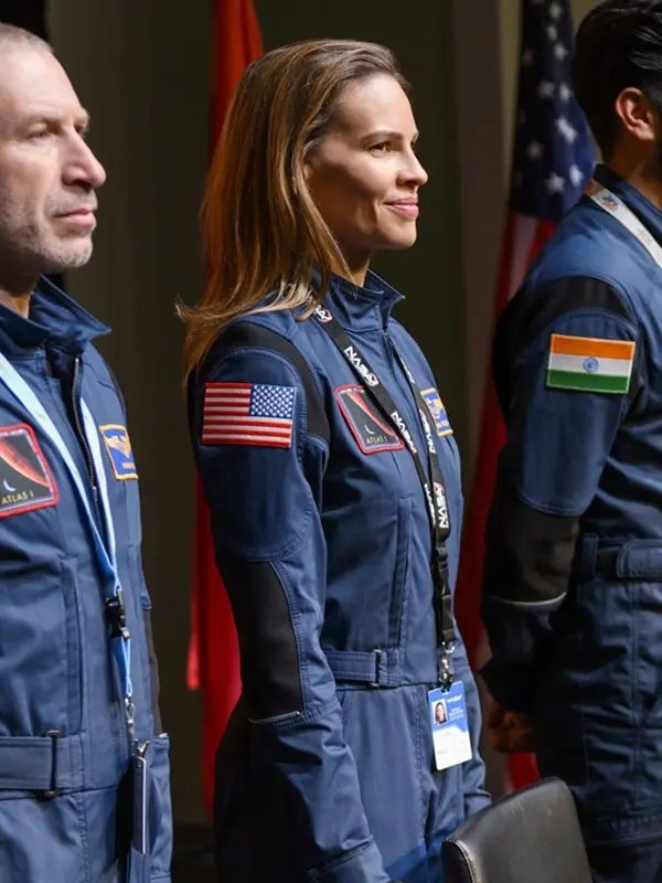 Away-Hilary-Swank-Blue-Uniform-Jacket