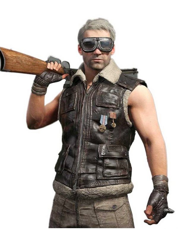 Video-Game-PUBG-Brown-Shearling-Vest