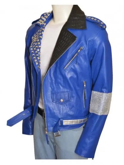 WWE-Superstar-Brian-Kendrick-Blue-Studded-Motorcycle-Jacket-