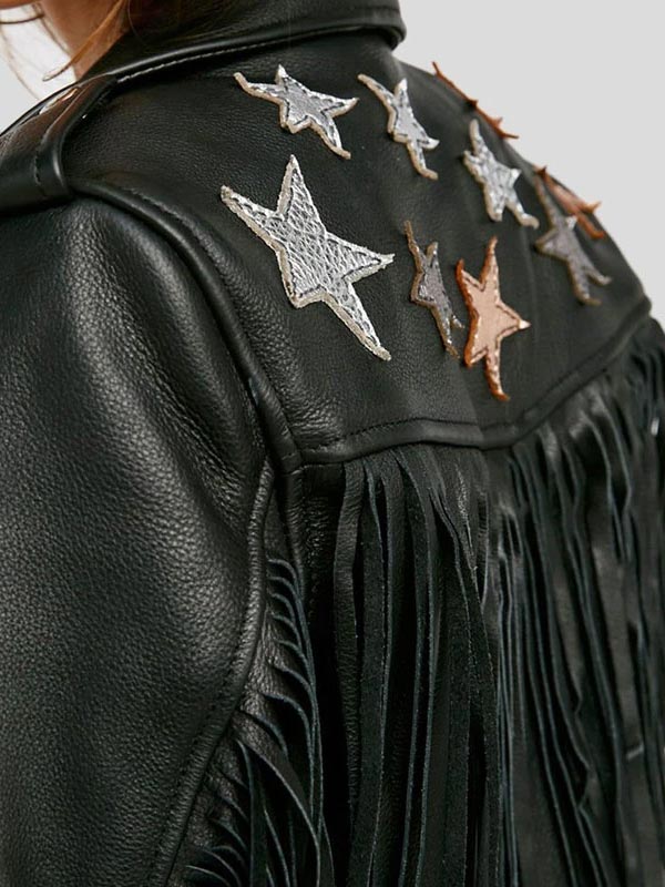 Womens-Black-Leather-Fringe-Jacket