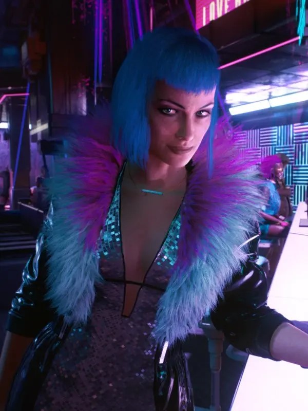 Video-Game-Cyberpunk-2077-Evelyn-Parker-Black-Fur-Leather-Coat
