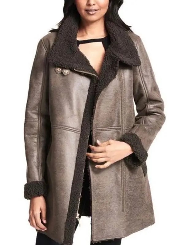 Women-Asymmetrical-Zip-Shearling-Leather-Coat
