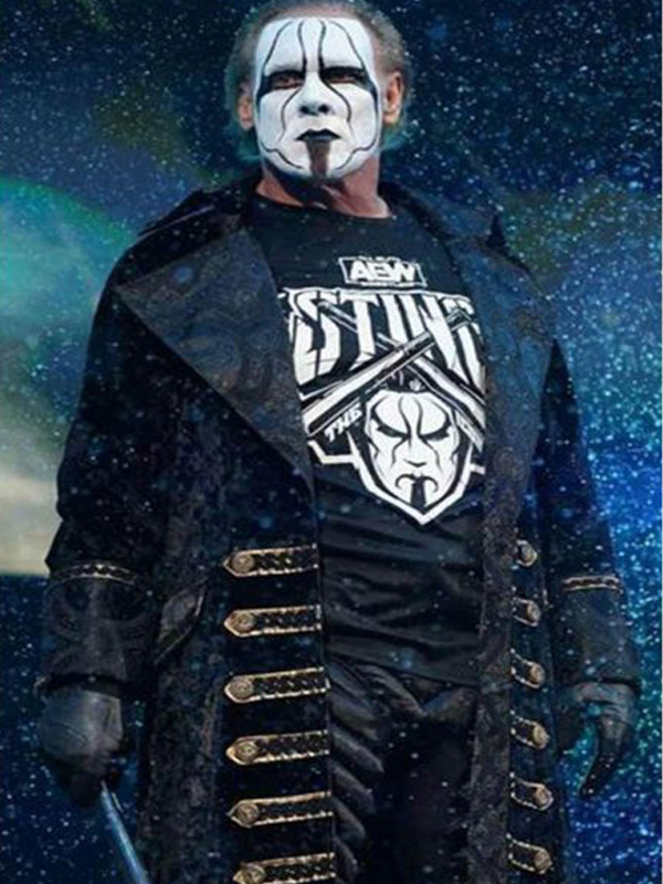 AEW Sting Black Trench Coat