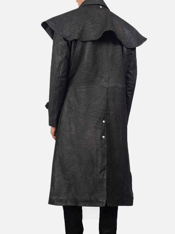 Mens-Duster-Leather-Long-Black-Coat