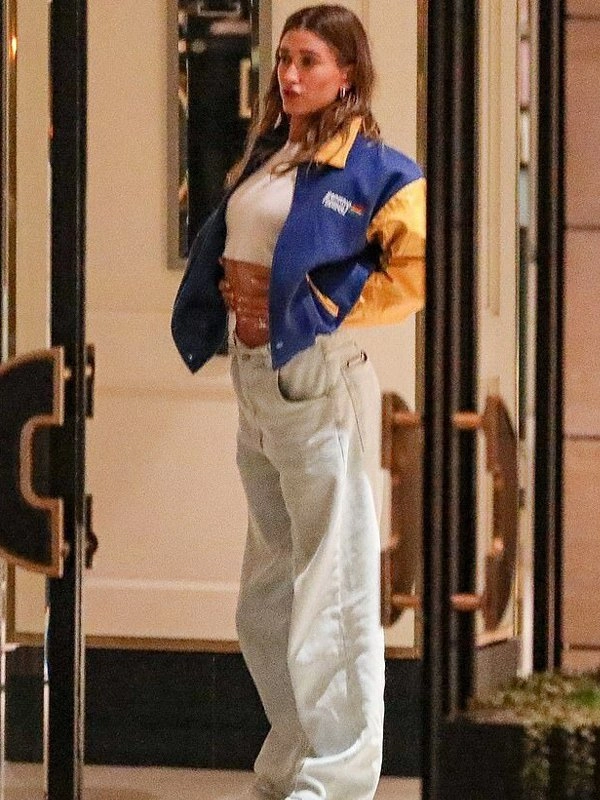 Hailey-Bieber-Benetton-Formula-1-Jacket