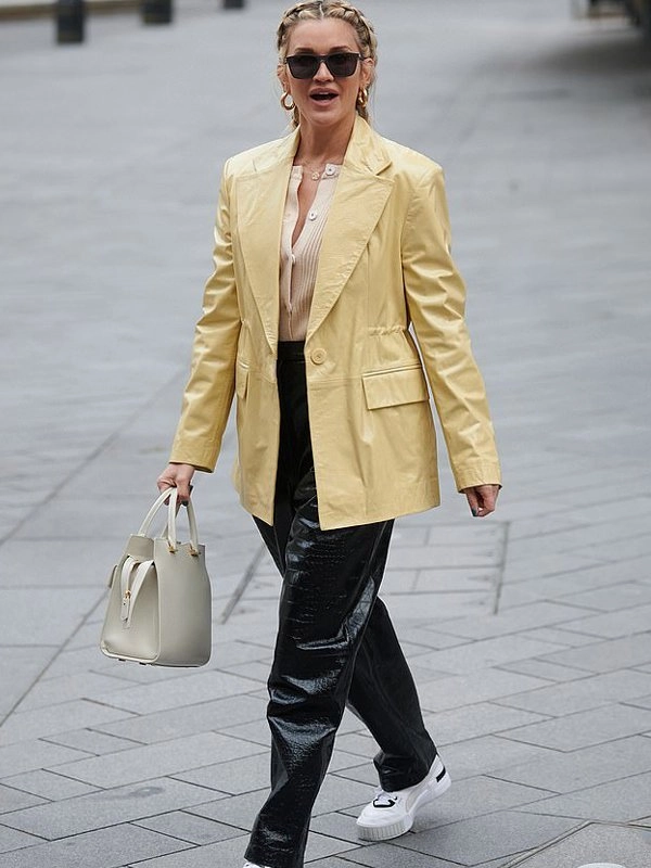 Heart-FM-Ashley-Roberts-Leather-Coat