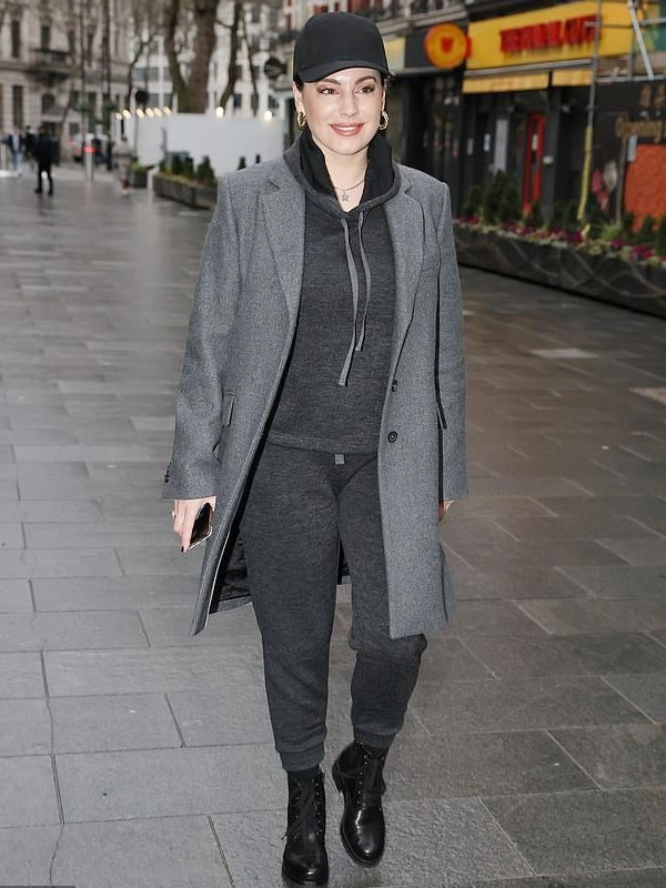 Heart-Fm-Studio-Kelly-Brook-Grey-Trench-Coat