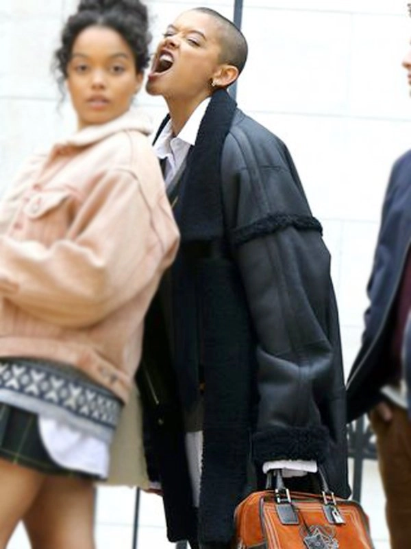 Julien-Calloway-Tv-Series-Gossip-Girl-Jordan-Alexander-Black-Shearling-Coat