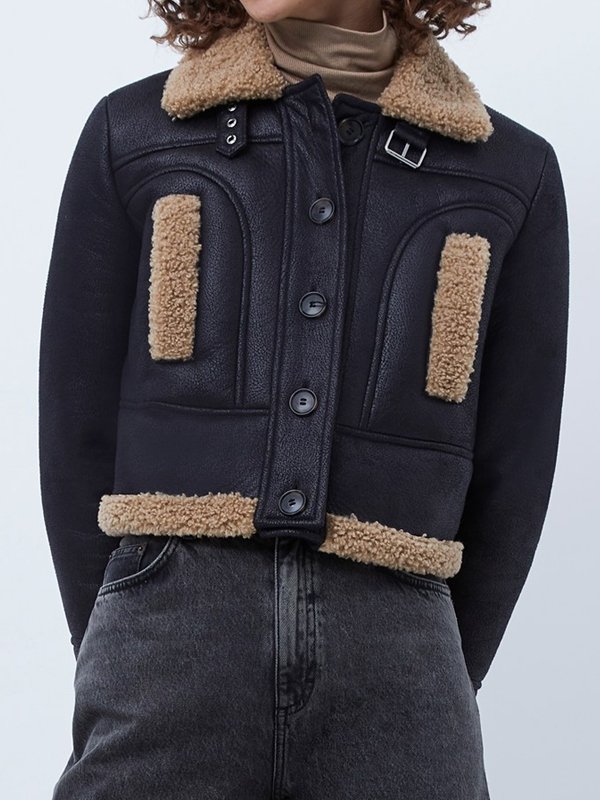 Heart-Radio-Studios-Kelly-Brook-Shearling-Jacke