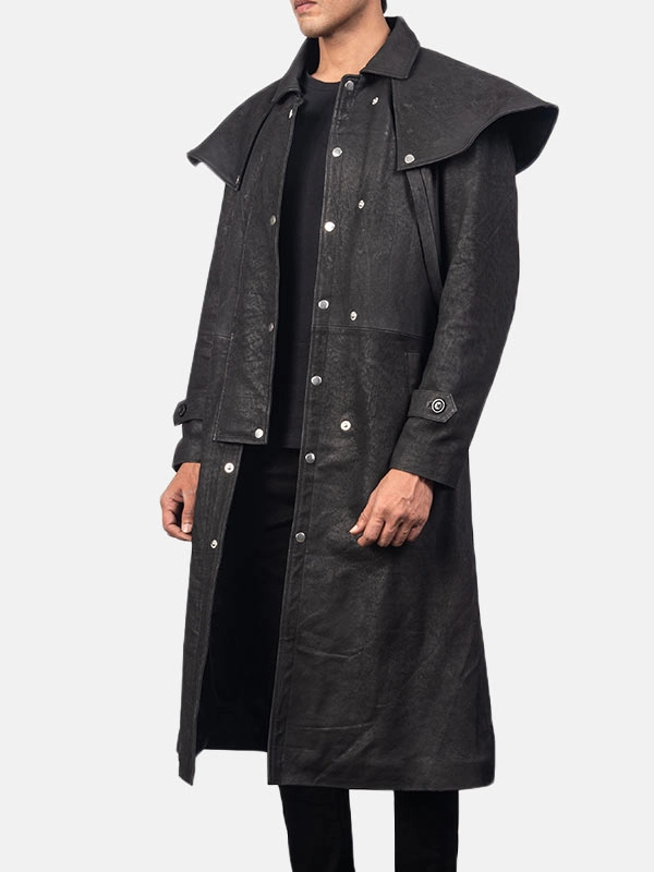 Mens-Black-Leather-Long-Coat
