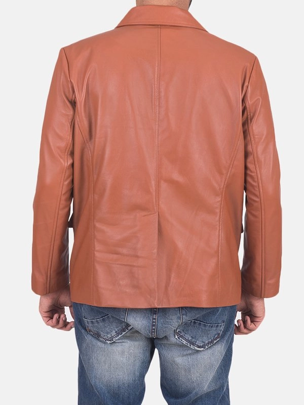 Mens-Flap-Pockets-Tan-Brown-Leather-Blazer