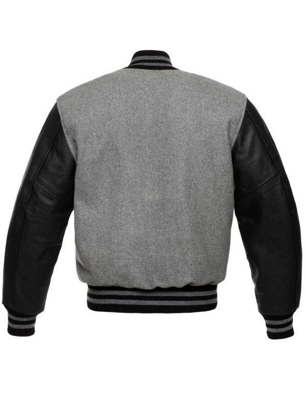 Men’s Grey Varsity Bomber Jacket