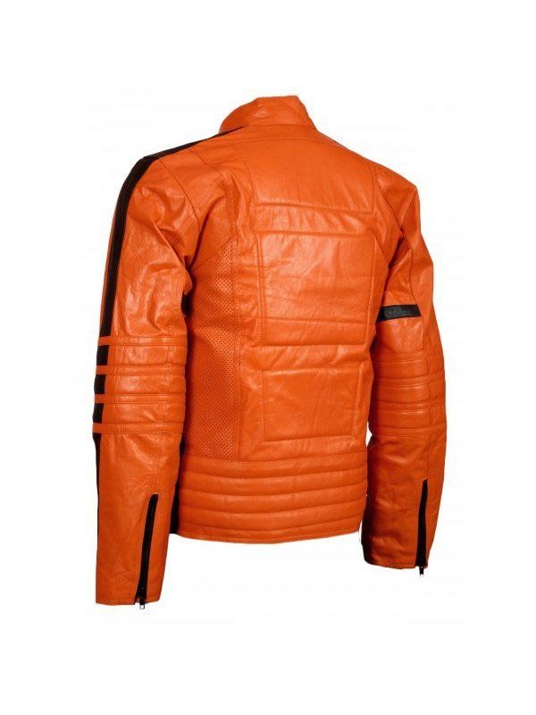 Mens-Orange-Biker-Leather-Jacket