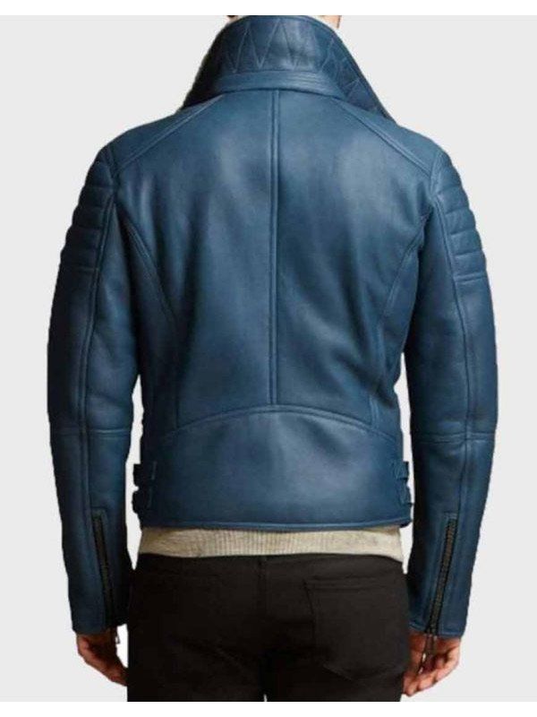 Mens-Shearling-Asymmetrical-Zipper-Blue-Biker-Leather-Jacket