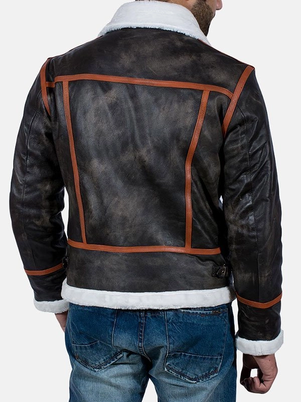 Mens-Shearling-Brown-Distressed-Leather-Jacket