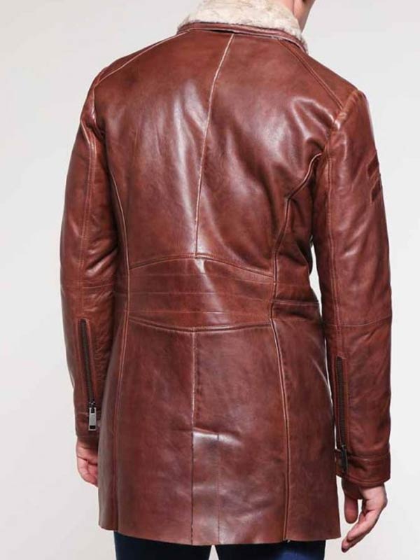 Mens-Shearling-Brown-Mid-Length-Leather-Coat