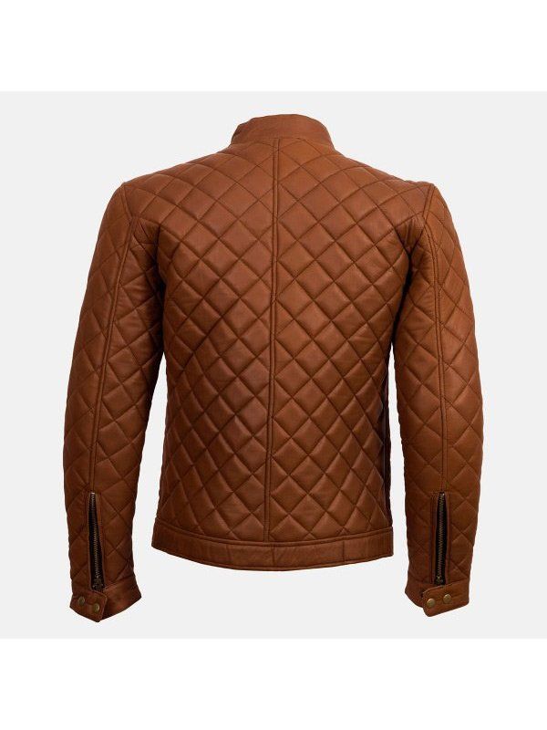 Mens-Tan-Brown-Quilted-Cafe-Racer-Leather-Jacket