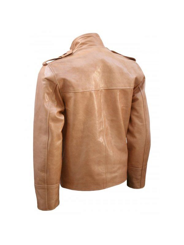 Pockets-Leather-Tan-Jacket-For-Mens