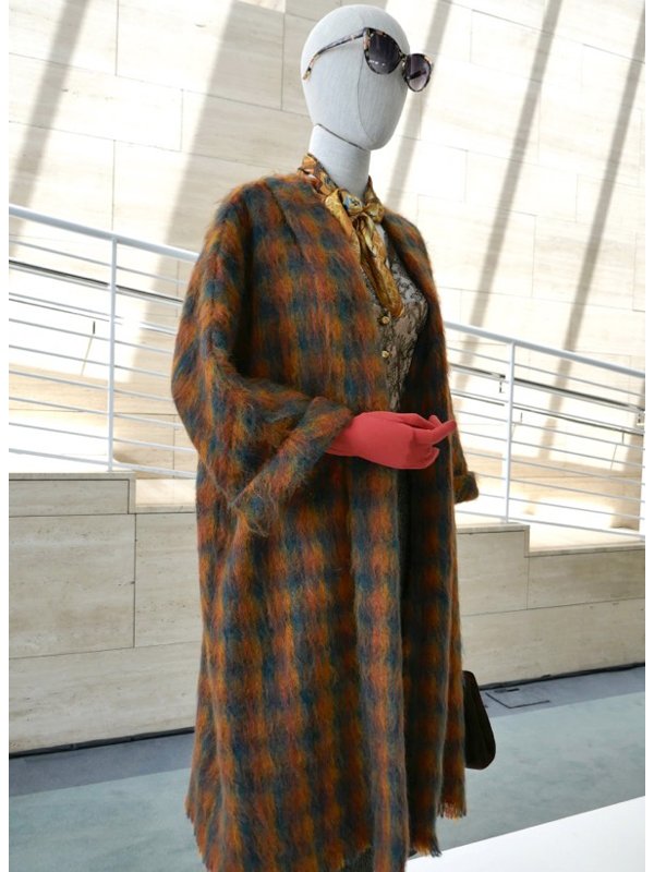 Vanessa-Kirby-The-Crown-Princess-Margaret-Checked-Fur-Long-Coat