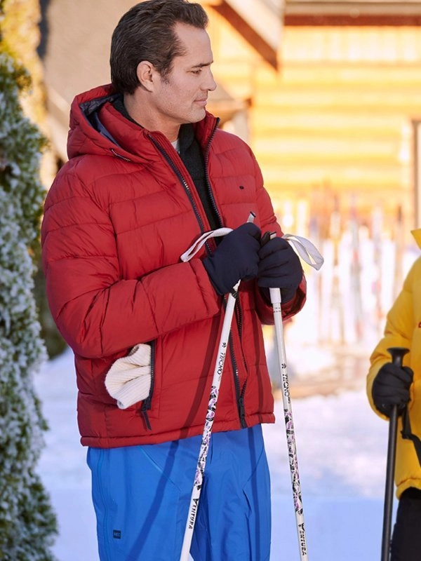 Victor-Webster-Hearts-of-Winter-Grant-Oliver-Hood-Red-Puffer-Jacket Victor-Webster-Hearts-of-Winter-Grant-Oliver-Hood-Red-Puffer-Jacket