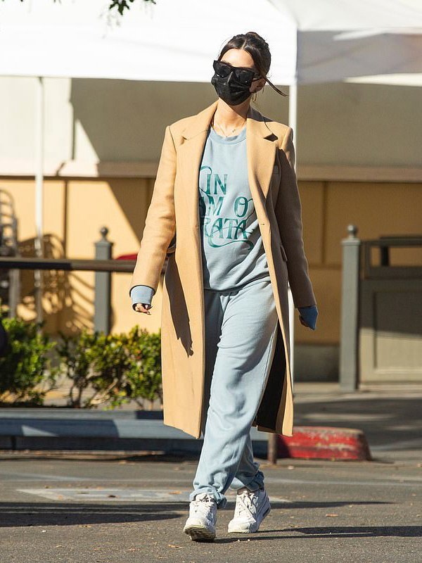 Emily-Ratajkowski-Long-Wool-Camel-Coat