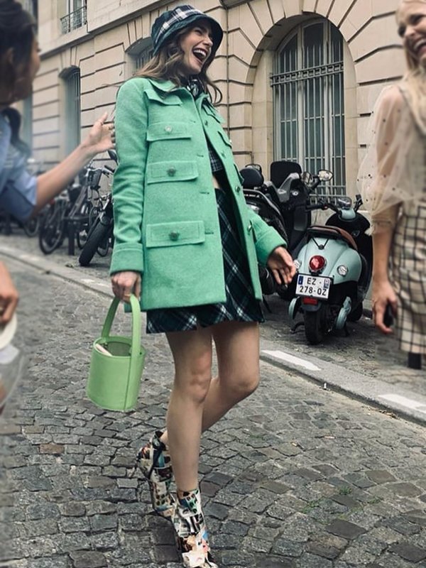 Lily-Collins-Emily-In-Paris-GreenCoat