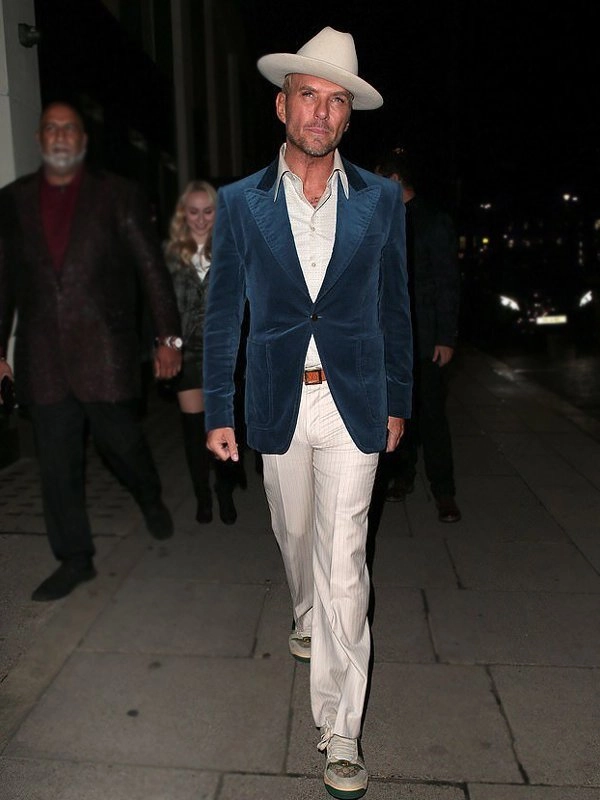 Matt-Goss-Single-Button-Blue-Suede-Leather-Blazer Matt-Goss-Single-Button-Blue-Suede-Leather-Blazer