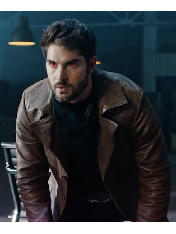 Nick-Bateman-Gambit-Play-For-Keeps-Brown-Leather-Trench-Coat